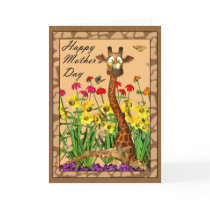Happy Mother's Day, Mothering Sunday with Giraffe Card