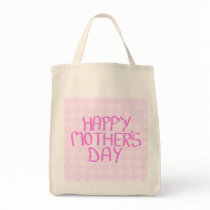 Happy Mothers Day. Pink Flower Pattern Canvas Bag