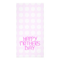Happy Mothers Day. Pink Flower Pattern. Custom Photo Card