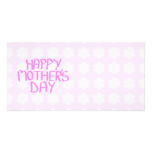 Happy Mothers Day. Pink Flower Pattern Personalized Photo Card