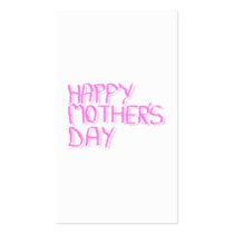 Happy Mothers Day.  Pink Letters. Business Cards