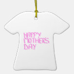 Happy Mothers Day.  Pink Letters. Christmas Ornament
