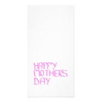 Happy Mothers Day.  Pink Letters. Photo Greeting Card