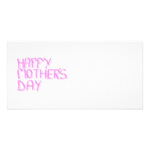 Happy Mothers Day.  Pink Letters. Custom Photo Card