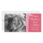 Happy Mother's Day Pink Ribbon Photo Card Template photo cards