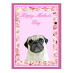 Happy Mother's Day pug postcard