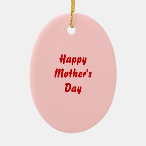 Happy Mothers Day. Red and Pink. Custom Christmas Tree Ornaments