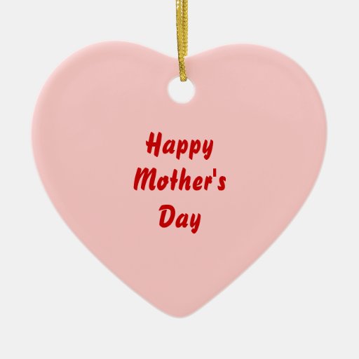 Happy Mothers Day. Red and Pink. Custom Christmas Ornaments