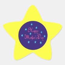 Happy Mothers Day Star Sticker