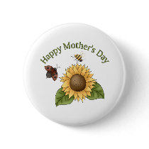 happy Mothers Day Sunflower, Butterfly, Bee Pins