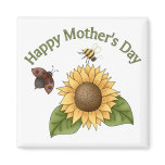 happy Mothers Day Sunflower, Butterfly, Bee Fridge Magnets