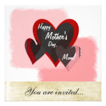 Happy Mother's Day Three Hearts Crazy invitations
