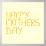Happy Mothers Day. Yellow. Print