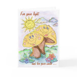 Happy Mushroom and Sunshine Thank You Card