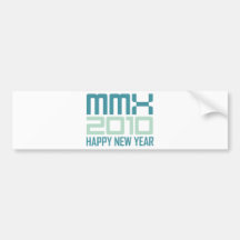 Happy New Year 2010 (MMX) Bumper Stickers