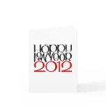 Happy New Year 2012 black red Note Card
