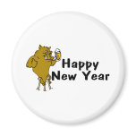 Happy New Year Bull And Beer magnets