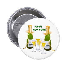 HAPPY NEW YEAR CHAMPAGNE CELEBRATION PRINT BUTTONS