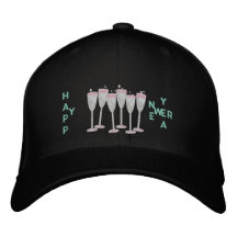 Happy New Year Champagne Embroidered Cap Embroidered Hat