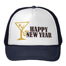 Happy New Year Mesh Hats