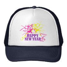 Happy New Year Mesh Hats