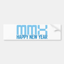 Happy New Year MMX (blue) Bumper Stickers