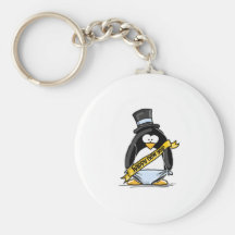 Happy New Year Penguin Key Chain