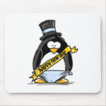 Happy New Year Penguin Mouse Pads