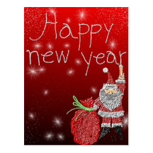 Happy new year postcard