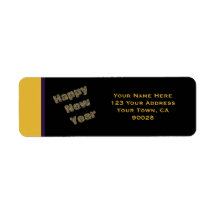 Happy New Year Return Address Labels