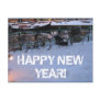 Happy New Year Snow Bicycles Postcard