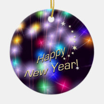 Happy New Year Star Lights Ornaments