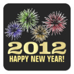 Happy New Year Stickers - 2012 with Fireworks