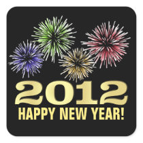 Happy New Year Stickers - 2012 with Fireworks