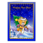 Happy New Year Teddy Bear Card