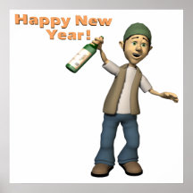 Happy New Year Toast Posters