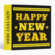 Happy New Year Vinyl Binders