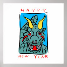 Happy New Years Dragon Print