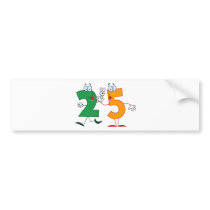 Happy Number 25 Bumper Stickers