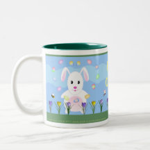 Happy Ostara Spring Garden Bunny - Mug