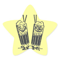 Happy Pair of Sodas Star Sticker