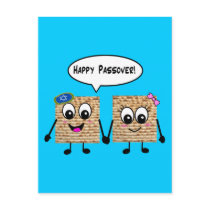 Happy Passover Cute Matzot Post Card