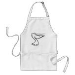 Happy Pelican Bird in Black and White aprons