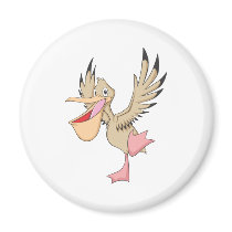 Happy Pelican Bird Fridge Magnet