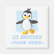 Happy Penguin Little Brother Fridge Magnet