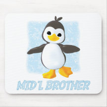 Happy Penguin Middle Brother Mousepads