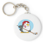 Happy-Penguin-Playing-Ice-Hockey Key Chain