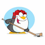 Happy-Penguin-Playing-Ice-Hockey Cut Outs