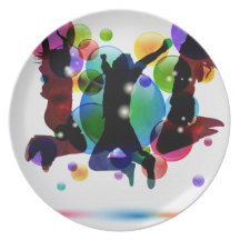 Happy People Dinner Plate