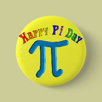 Happy Pi Day Gifts, Unique Embossed Design buttons